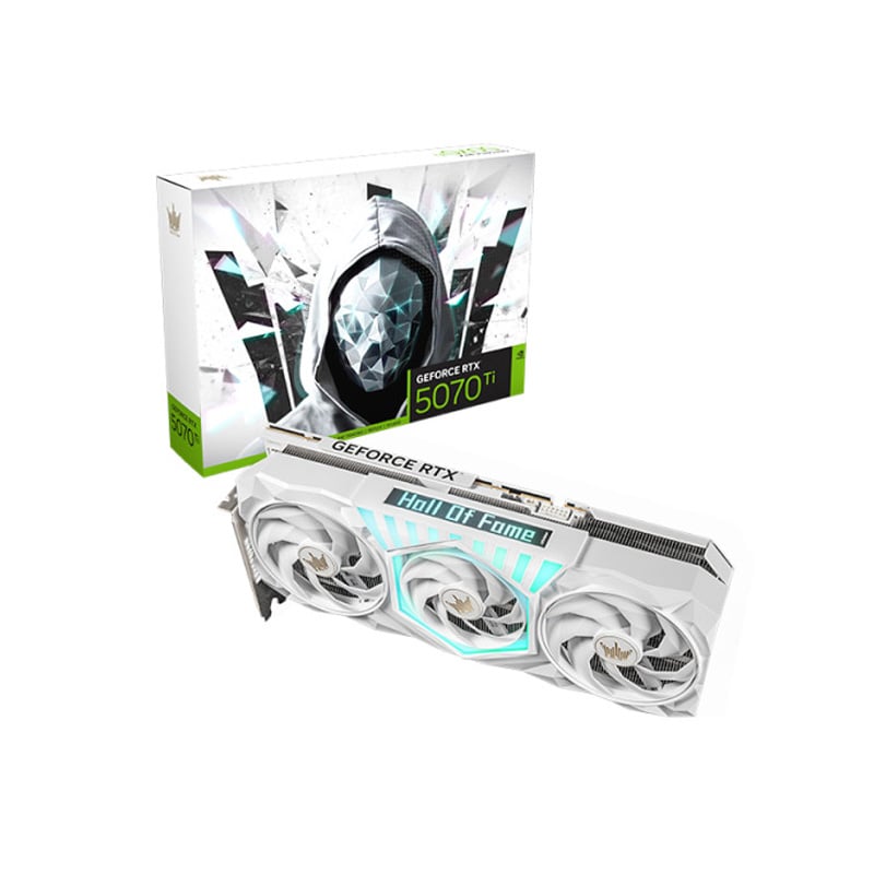PLACA DE VIDEO GALAX NVIDIA GEFORCE RTX 5070 TI HOF GAMING 16GB GDDR7 1 CLICK OC - WHITE