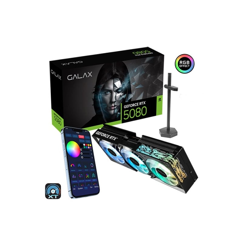 PLACA DE VIDEO GALAX NVIDIA GEFORCE RTX 5080 16GB GDDR7 1 CLICK OC - BLACK