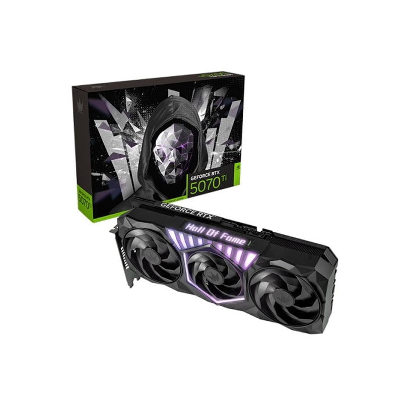 PLACA DE VIDEO GALAX NVIDIA GEFORCE RTX 5070 TI HOF GAMING 16GB GDDR7 1 CLICK OC - BLACK