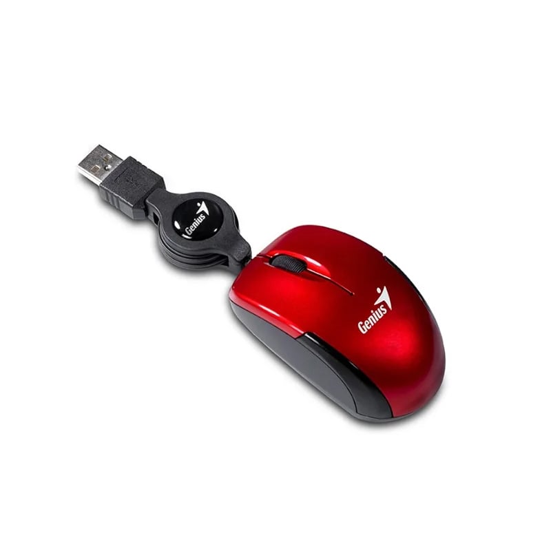 MOUSE GENIUS MICRO TRAVELLER RETRACTIL RUBY USB