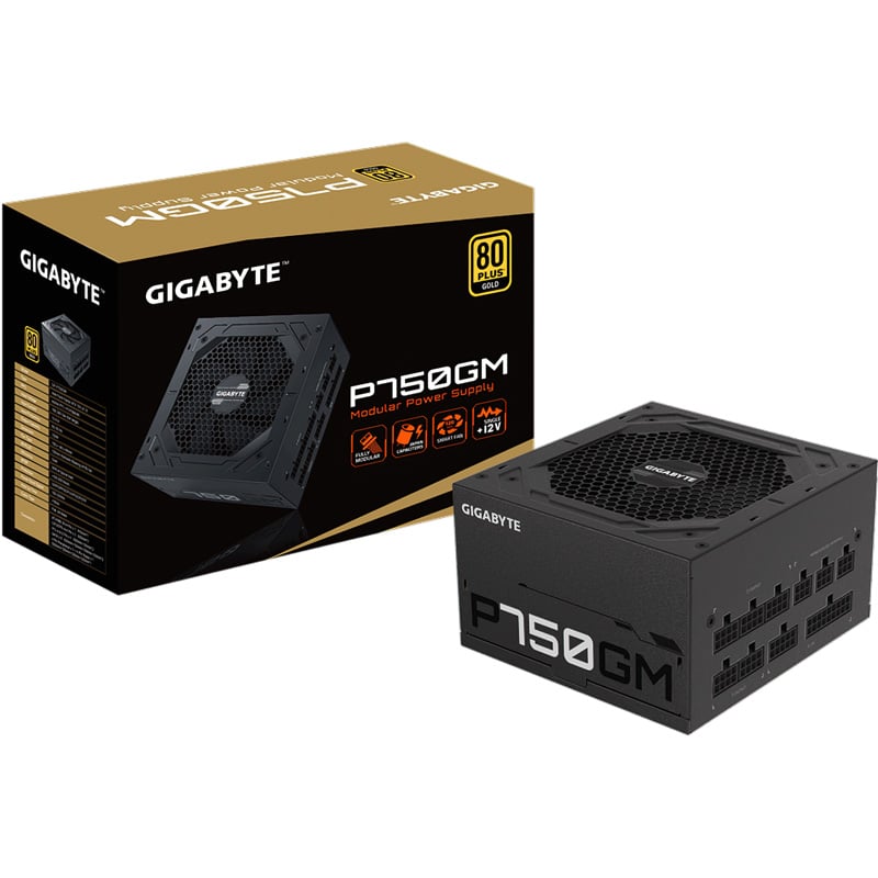 FUENTE 750W GIGABYTE P750GM 80 PLUS GOLD MODULAR