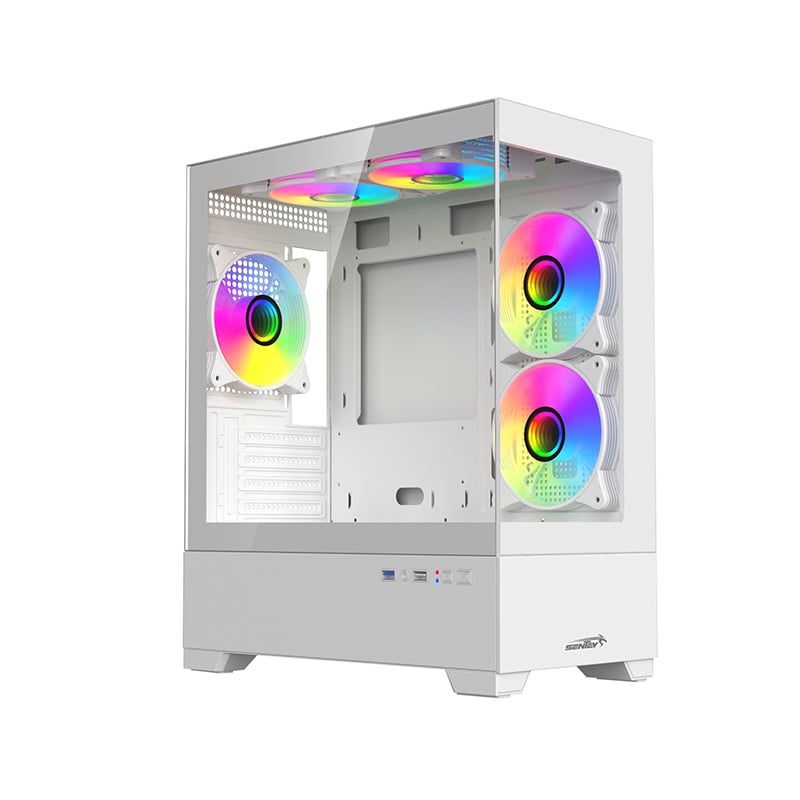 GABINETE SENTEY GS-6130 H30 WHITE - FAN X5 ARGB