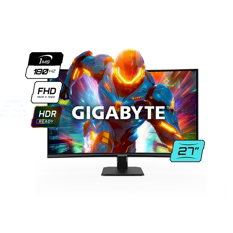 MONITOR GAMER CURVO VA 27" GIGABYTE GS27FC FHD 180HZ 1MS FREESYNC