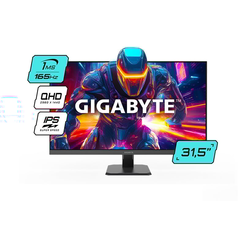 MONITOR GAMER LED SS IPS 32" EDGE GIGABYTE GAMING GS32Q QHD 165HZ 1MS FREESYNC PREMIUM