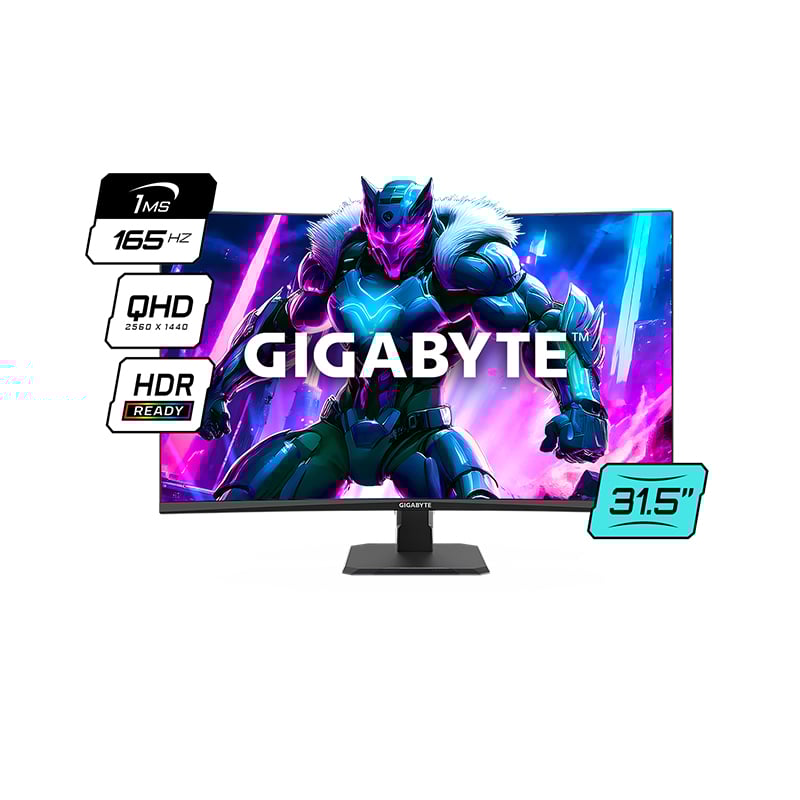 MONITOR GAMER LED 32" GIGABYTE GAMING EDGE CURVO GS32QC QHD 165HZ 1MS FREESYNC PREMIUM