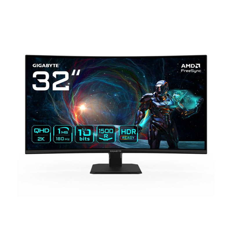 MONITOR GAMER LED 32" GIGABYTE GAMING EDGE CURVO GS32QCA QHD 180HZ 1MS FREESYNC PREMIUM