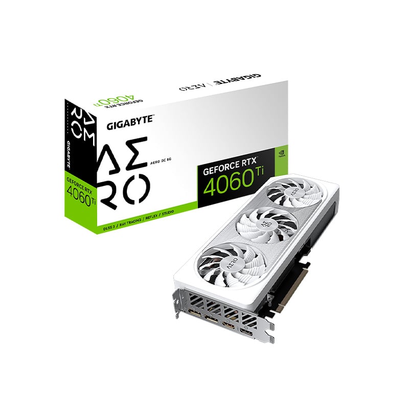 PLACA DE VIDEO GIGABYTE NVIDIA GEFORCE RTX 4060 TI AERO OC 8GB WHITE GDDR6