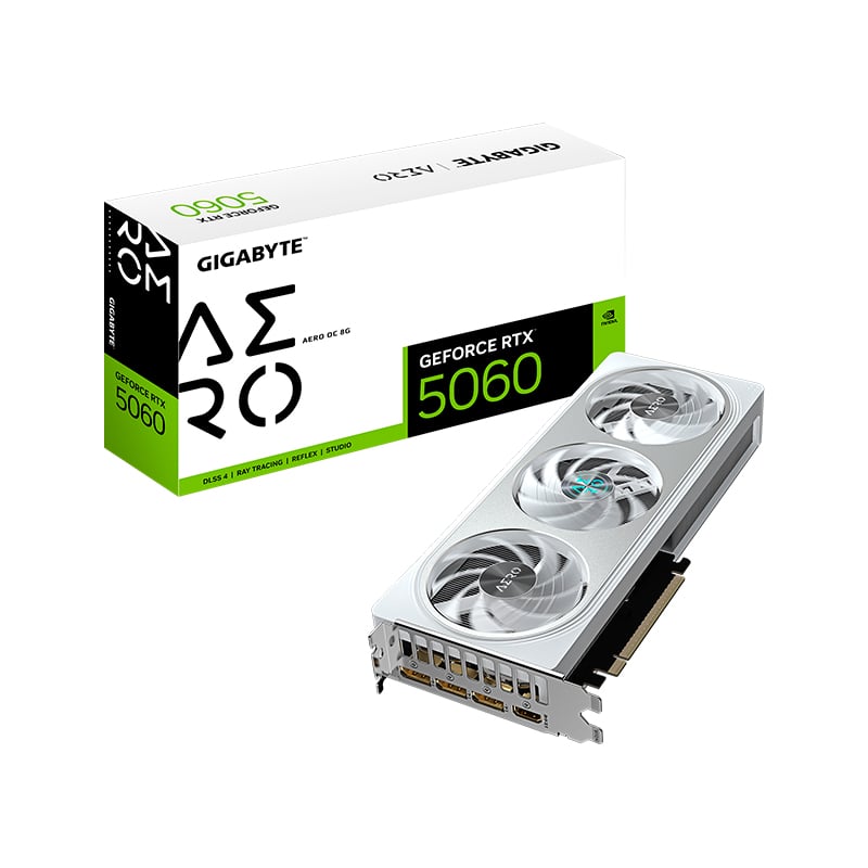 PLACA DE VIDEO GIGABYTE NVIDIA GEFORCE RTX 5060 AERO 8GB OC WHITE GDDR7