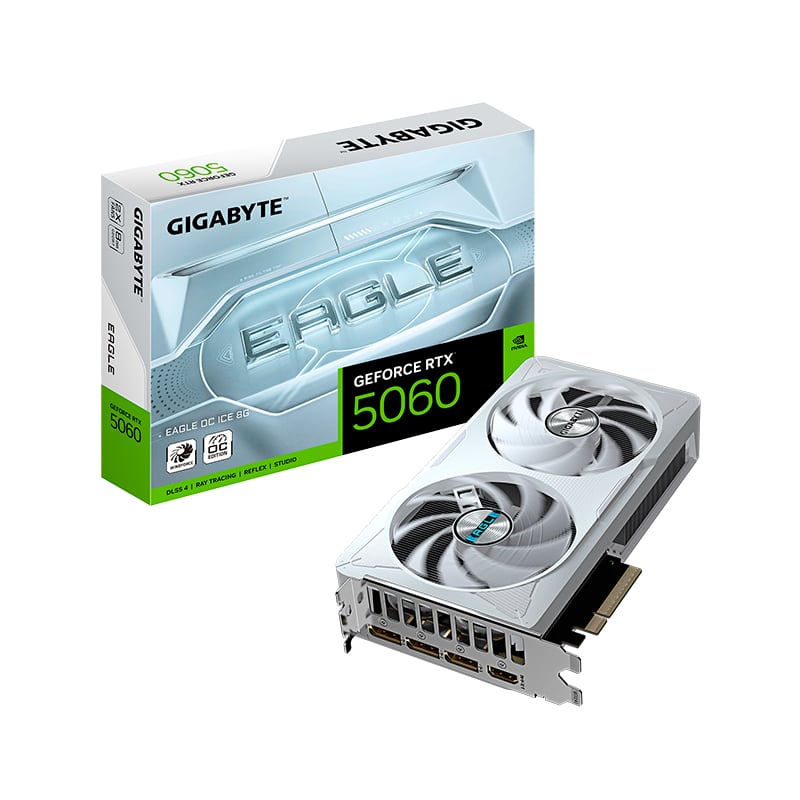 PLACA DE VIDEO GIGABYTE NVIDIA GEFORCE RTX 5060 EAGLE 8GB OC ICE GDDR7