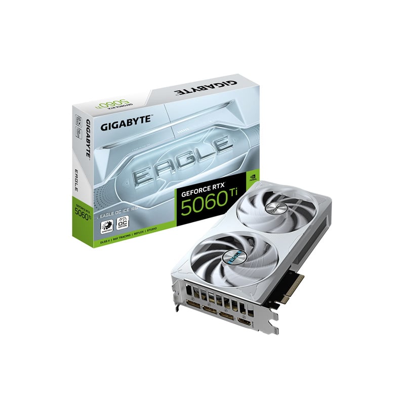 PLACA DE VIDEO GIGABYTE NVIDIA GEFORCE RTX 5060 TI EAGLE ICE 16GB OC GDDR7