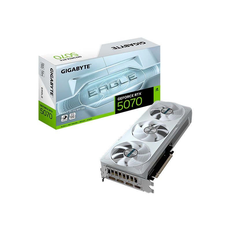 PLACA DE VIDEO GIGABYTE NVIDIA GEFORCE RTX 5070 EAGLE ICE 12GB OC GDDR7 (WHITE)