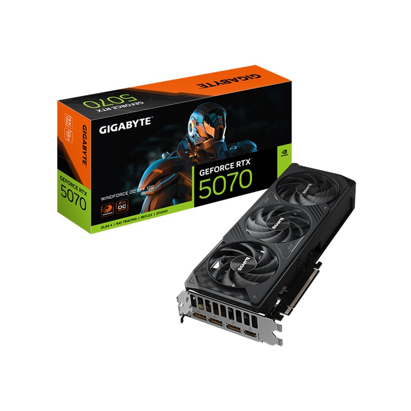 PLACA DE VIDEO GIGABYTE NVIDIA GEFORCE RTX 5070 WINDFORCE OC SFF 12GB GDDR7