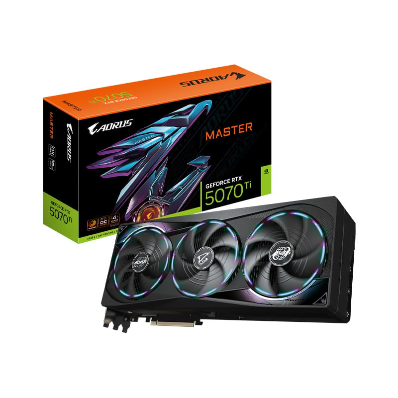 PLACA DE VIDEO GIGABYTE NVIDIA GEFORCE RTX 5070 TI AORUS MASTER V2 16GB OC GDDR7
