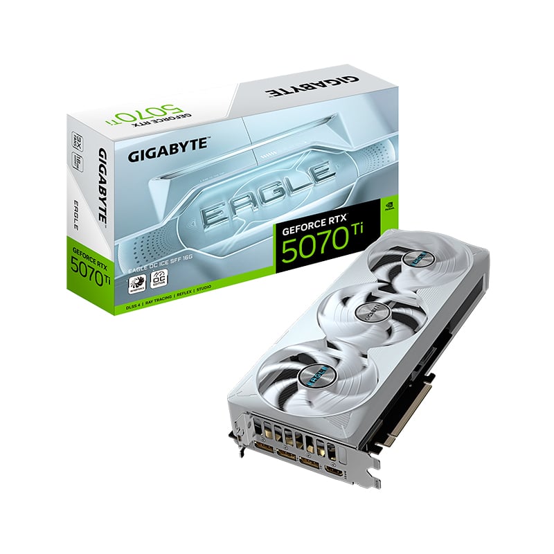 PLACA DE VIDEO GIGABYTE NVIDIA GEFORCE RTX 5070 TI EAGLE ICE 16GB OC GDDR7