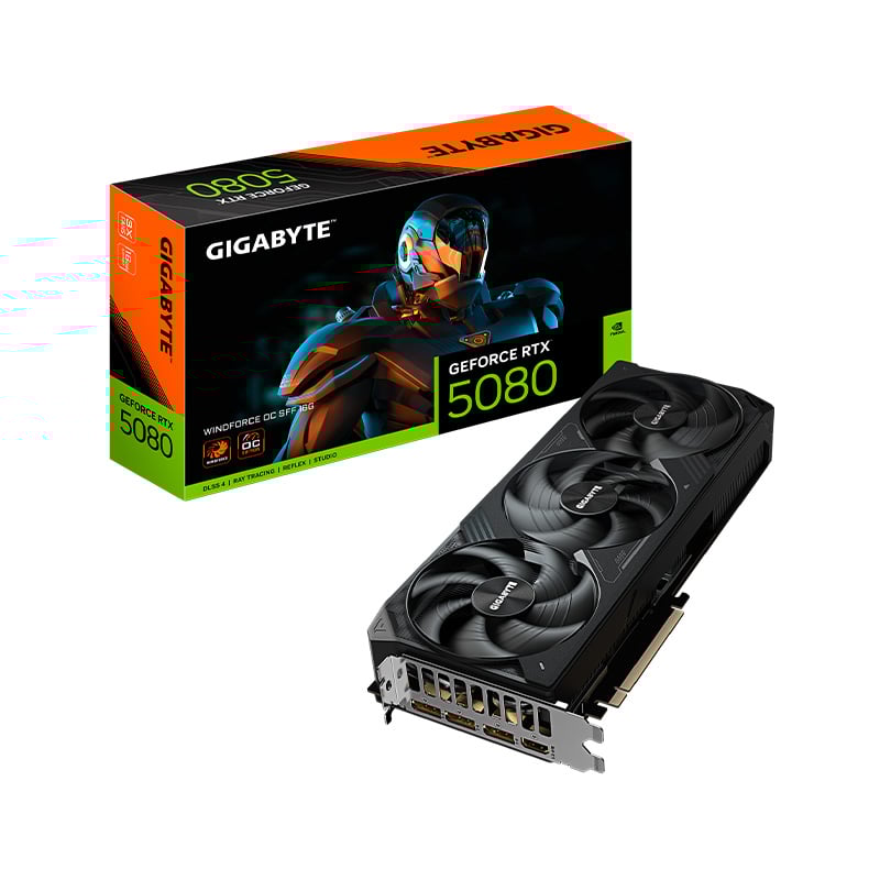 PLACA DE VIDEO GIGABYTE NVIDIA GEFORCE RTX 5080 WINDFORCE SFF 16GB OC GDDR7