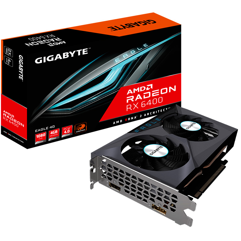PLACA DE VIDEO GIGABYTE AMD RADEON RX 6400 EAGLE 4GB GDDR6