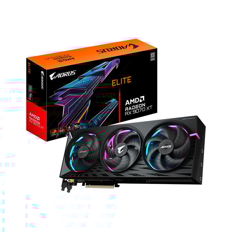 PLACA DE VIDEO AMD RADEON GIGABYTE RX 9070 XT AORUS ELITE OC 16GB GDDR6