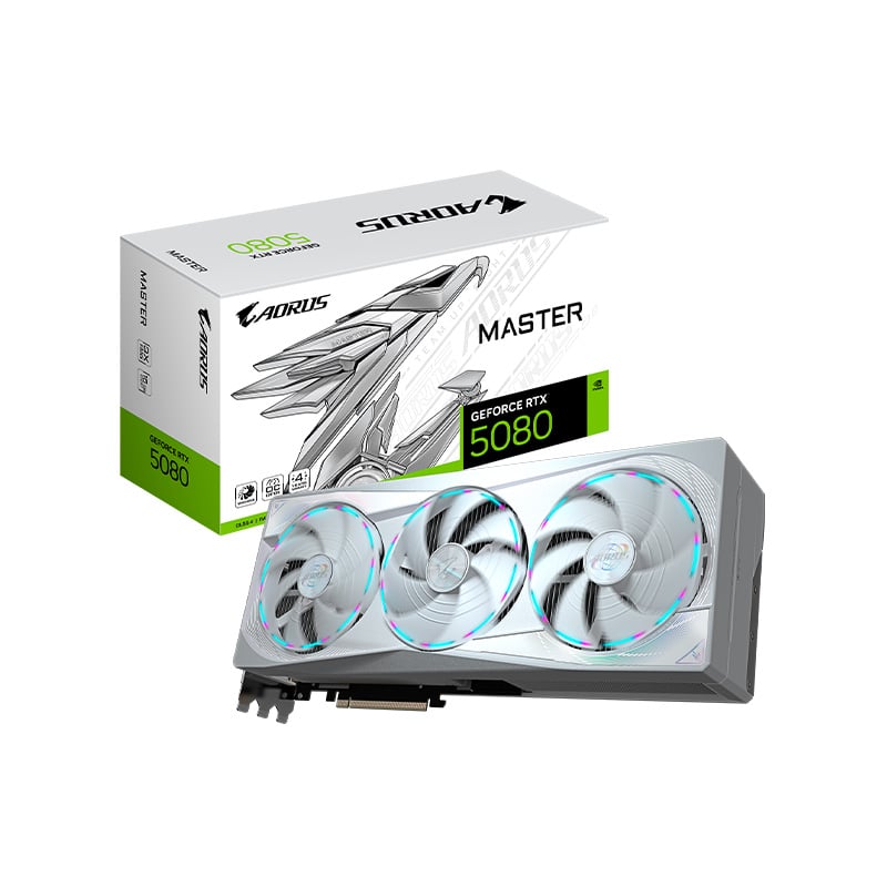 PLACA DE VIDEO GIGABYTE NVIDIA GEFORCE RTX 5080 AORUS MASTER ICE 16GB GDDR7
