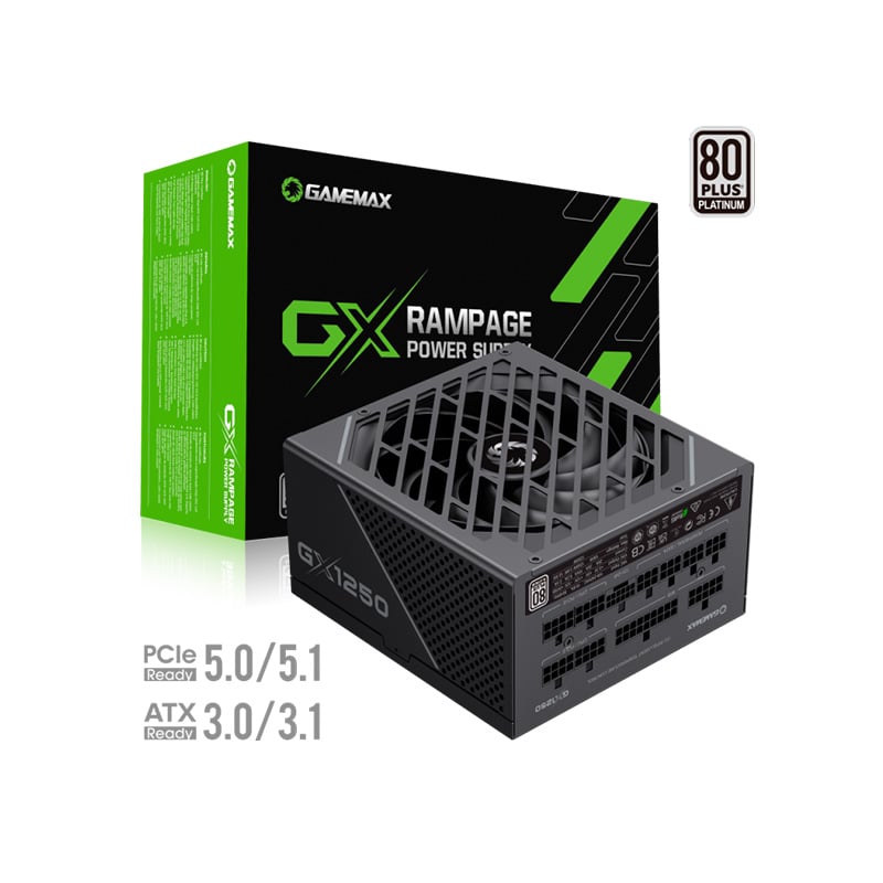 FUENTE 1250W GAMEMAX GX-1250 PRO 80 PLUS PLATINUM BLACK