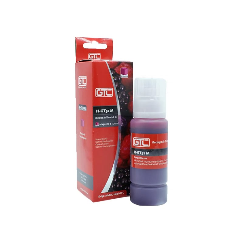 TINTA ALTERNATIVA SISTEMA CONT GTC GT52 PARA HP 5810 Y 5820 MAGENTA 100ML
