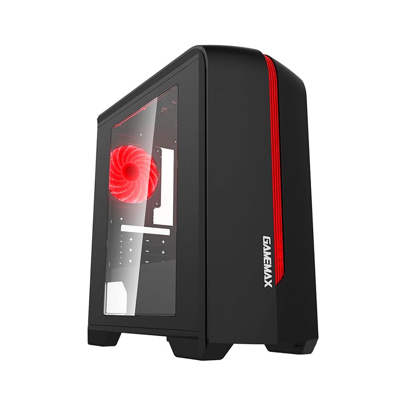 OUTLET - GABINETE GAMEMAX H601 BLACK RED