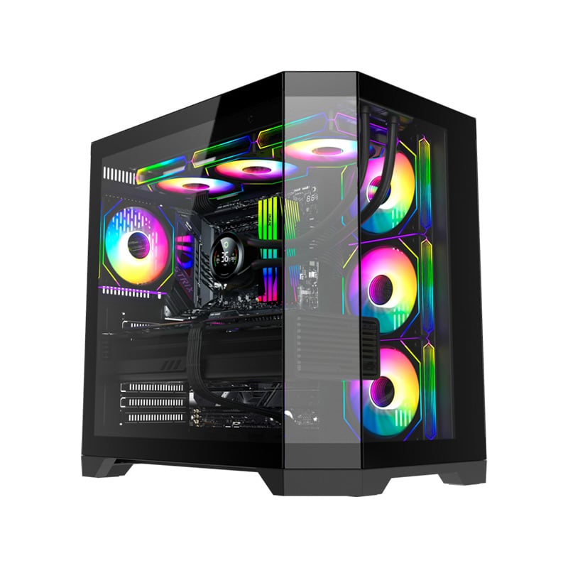 GABINETE GAMEMAX HYPE-A BLACK FAN X4 ARGB ATX