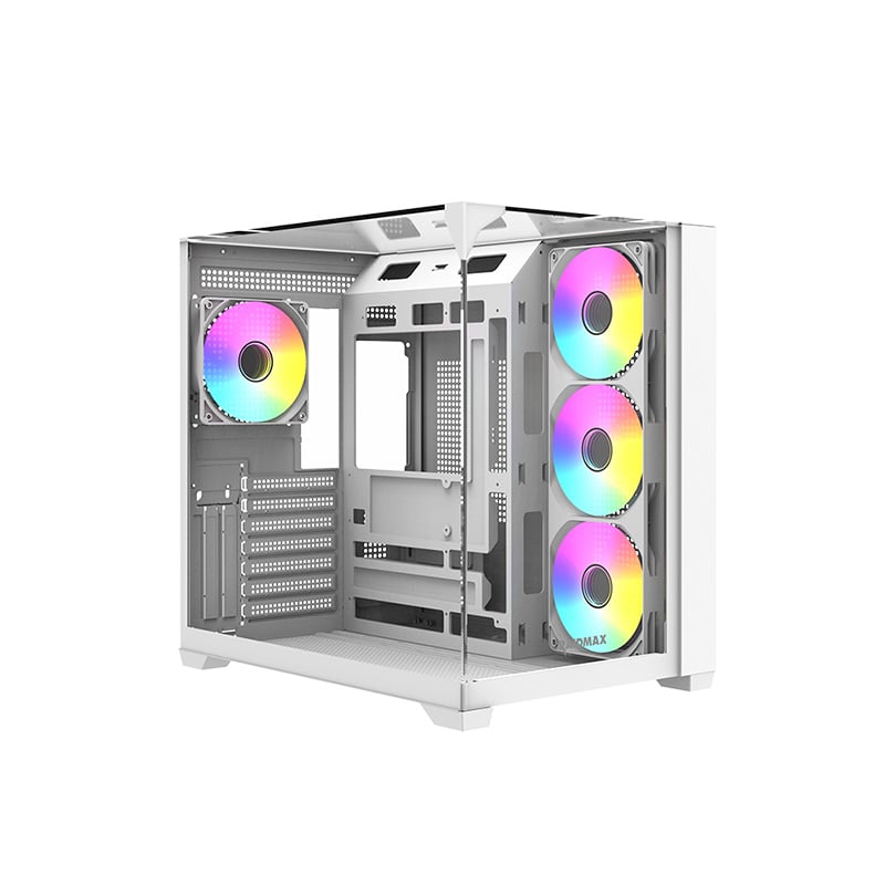 GABINETE GAMER RAIDMAX INFINITA I620 FISHTANK ARGB GLASS WHITE