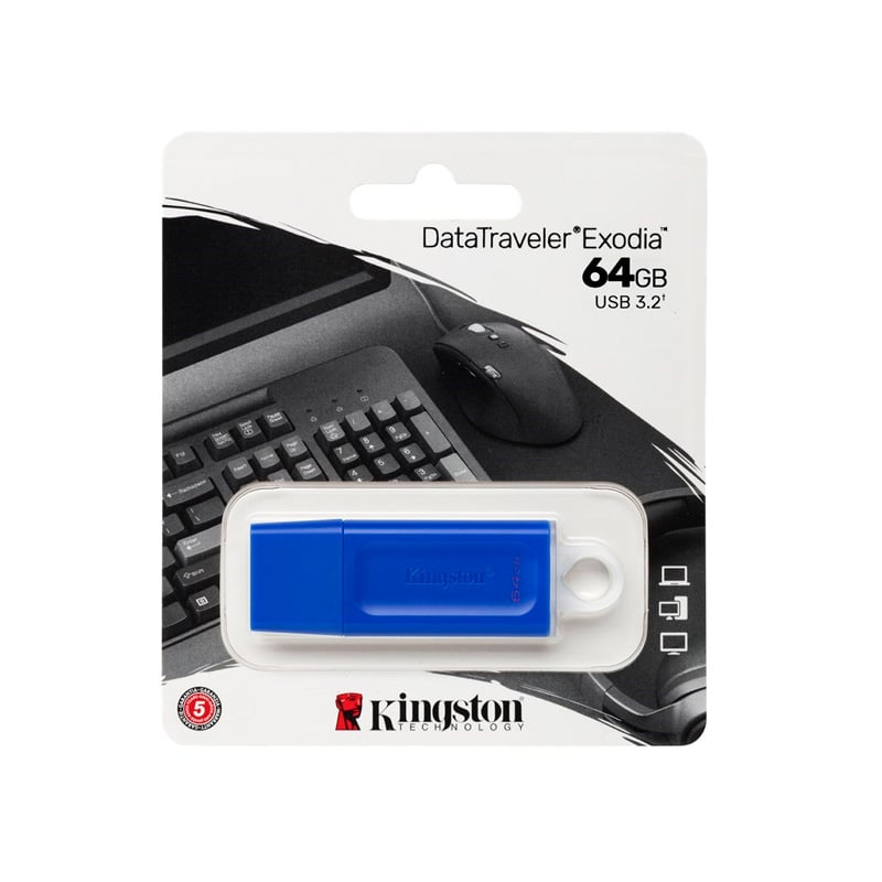 PENDRIVE 64GB KINGSTON DTX DATA TRAVELER EXODIA AZUL USB 3.2