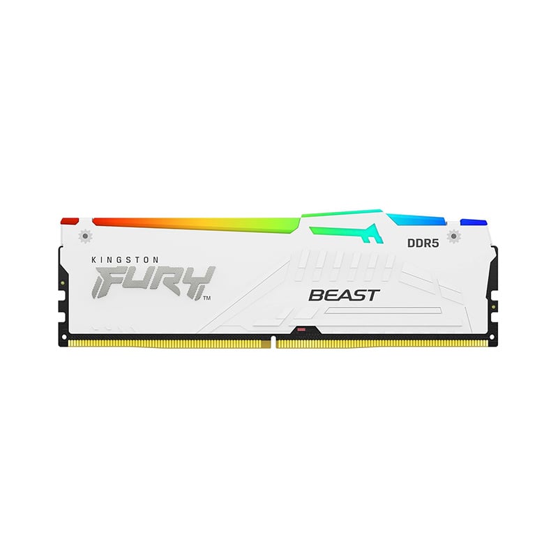 MEMORIA RAM KINGSTON FURY BEAST RGB 16GB 6800 MHZ CL34 DDR5 - WHITE - AMD EXPO & INTEL XMP