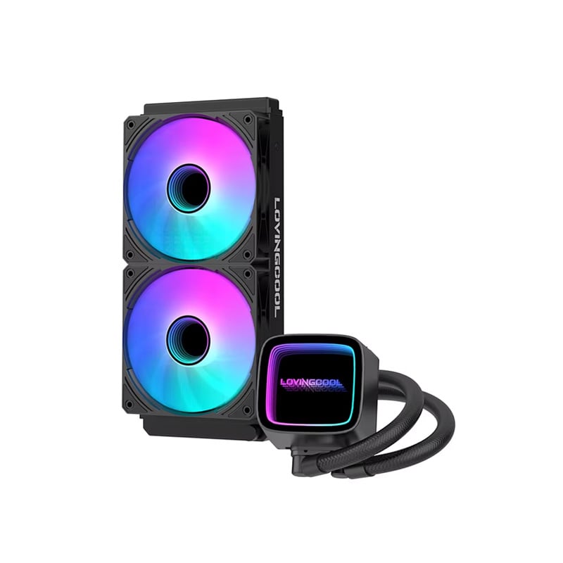CPU WATER COOLER LOVINGCOOL 240MM HK-B240-02 - ARGB - BLACK