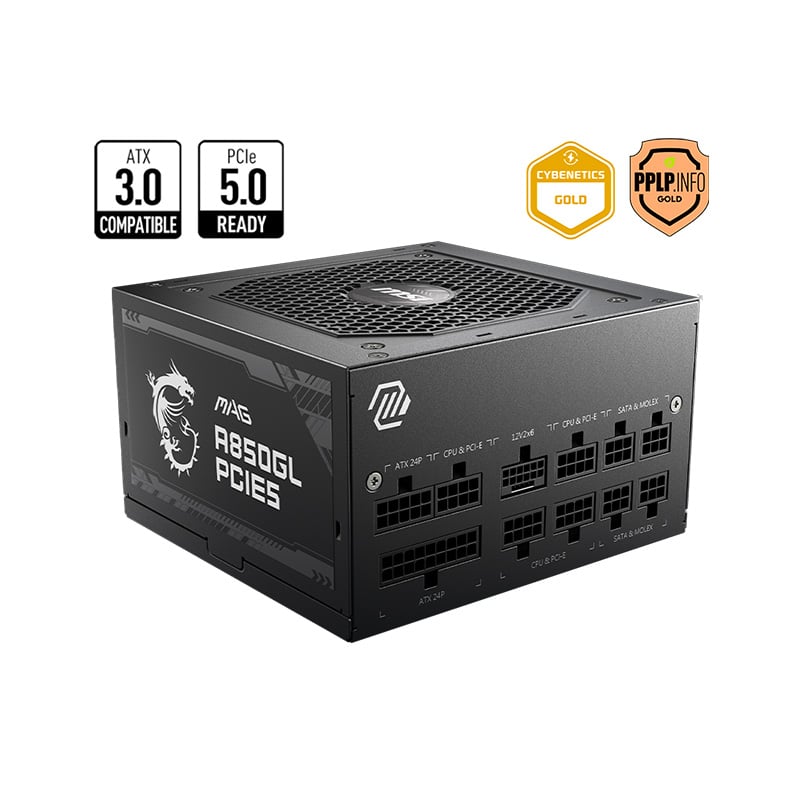 FUENTE 850W MSI MAG A850GL 80 PLUS GOLD MODULAR PCIE 5.0