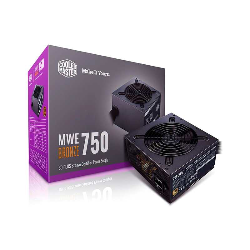 FUENTE 750W COOLERMASTER MWE V2 80 PLUS BRONZE - NO INCLUYE CABLE POWER