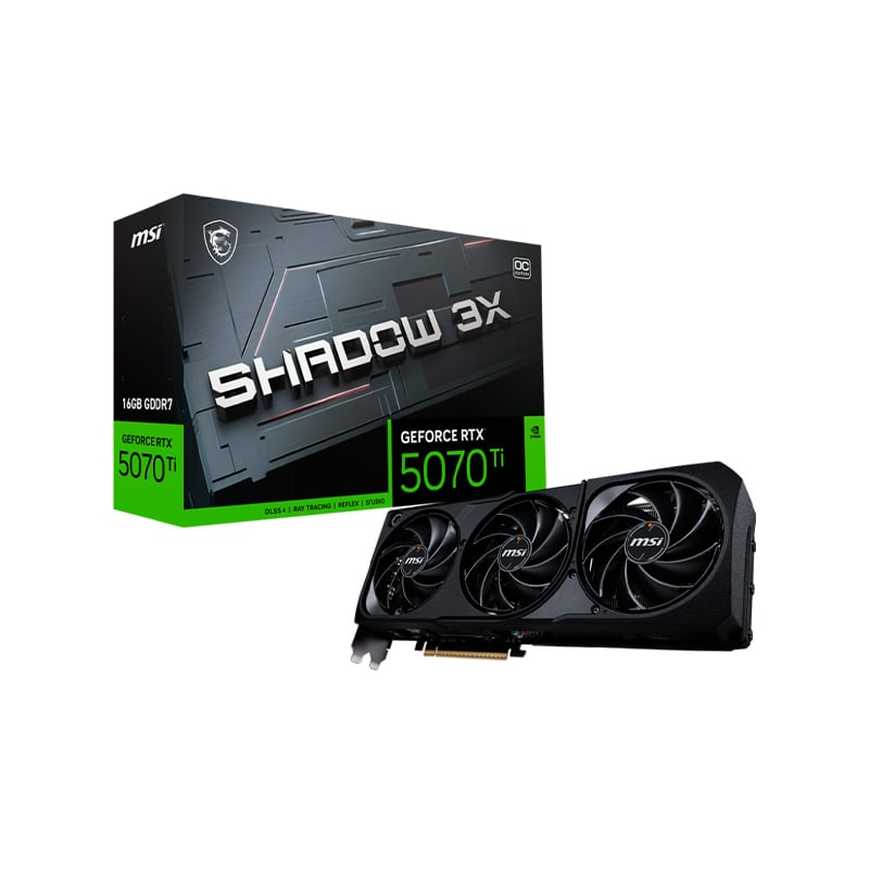 PLACA DE VIDEO MSI NVIDIA GEFORCE RTX 5070 TI SHADOW 3X 16GB OC GDDR7