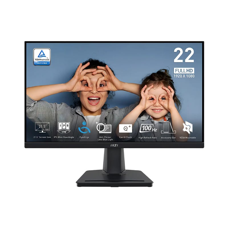 MONITOR LED VA 22" MSI PRO MP225 E12VL 120HZ FHD 1MS - HDMI/VGA - ADAPTATIVE-SYNC