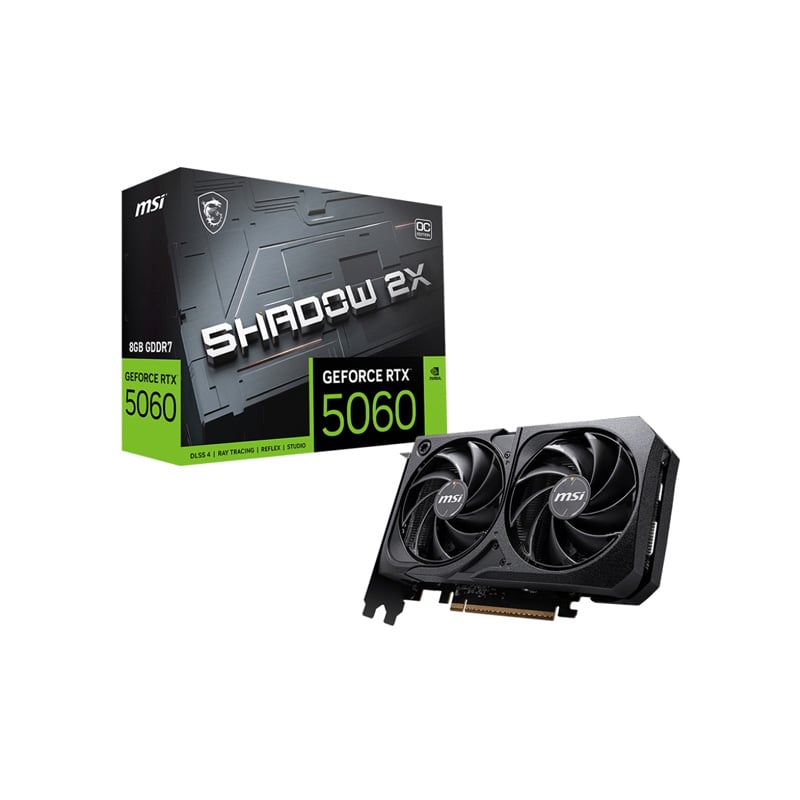 PLACA DE VIDEO MSI NVIDIA GEFORCE RTX 5060 SHADOW 2X 8GB OC GDDR7