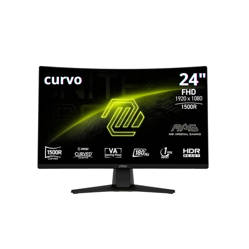MONITOR GAMER CURVO VA MSI 24" MAG 242C 180HZ 1MS HDMI - DP FREESYNC