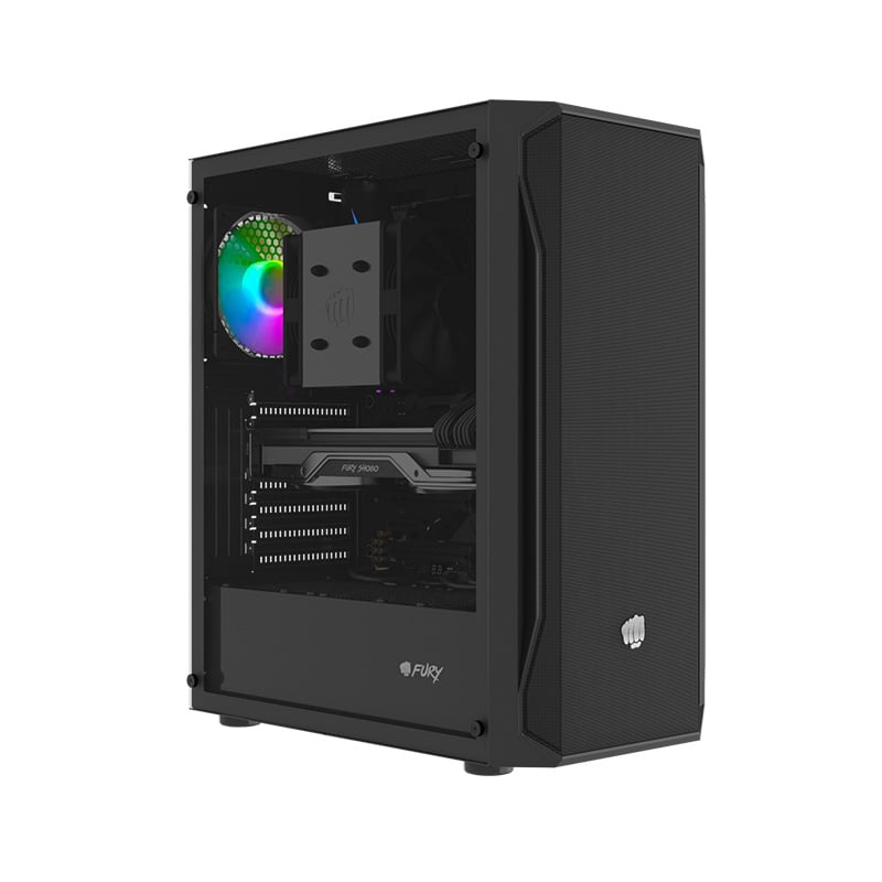 OUTLET - GABINETE FURY SHOBO SH4 1 FAN FIXED RGB BLACK