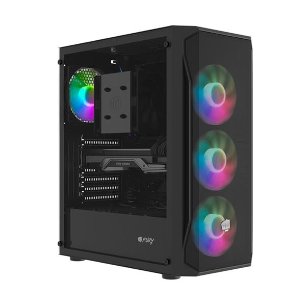 Gabinete Fury Shobo Sh4f 4 Fans Fixed Rgb Black