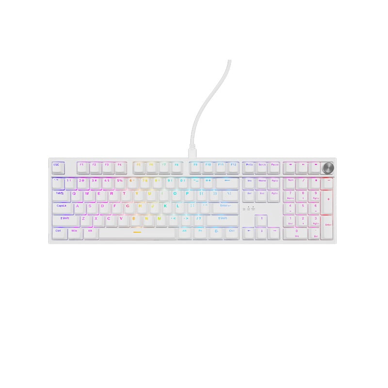TECLADO MECANICO GENESIS THOR 404 RGB BACKLIGHT SWITCH OUTEMU PEACH SILENT - LAYOUT US - WHITE