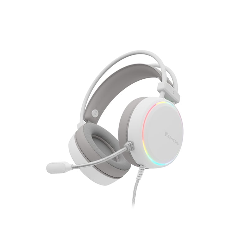 AURICULAR GENESIS NEON 613 G2 RGB WHITE - C/ MICRÓFONO