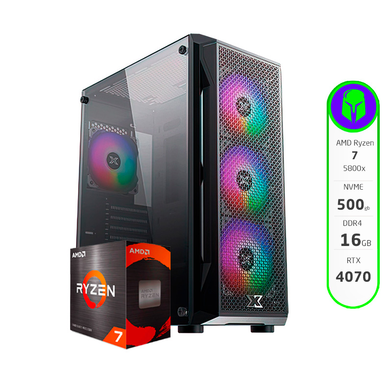 PC GAMER ARMADA AMD RYZEN 7 5800X - 16GB - 500GB NVME - RTX 4070