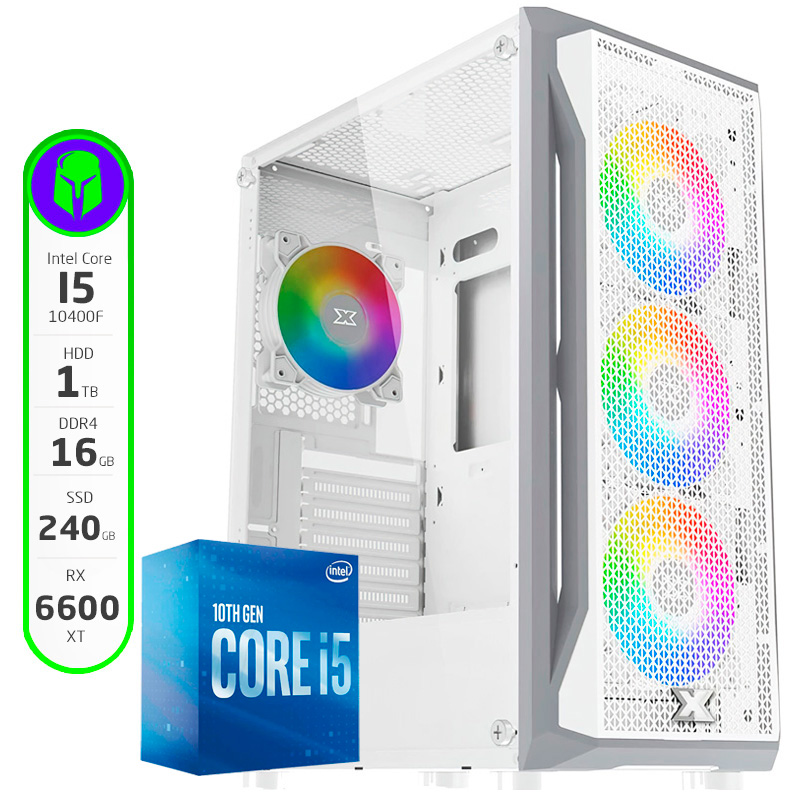 PC GAMER ARMADA COMPLETA INTEL I5 10400F 16 GB 240GB SSD 1 TB HDD RX 6600 XT