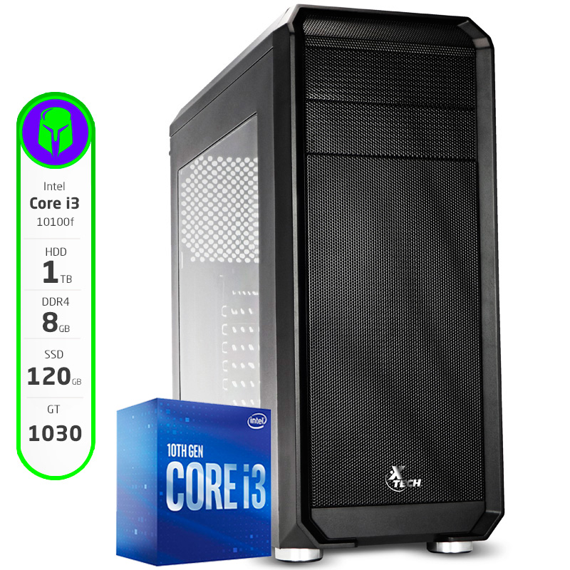 PC GAMER ARMADA INTEL I3-10100F 8GB SSD 120GB 1TB HDD GT1030 2GB