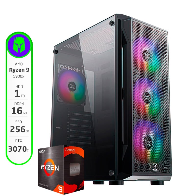 PC GAMER ARMADA AMD RYZEN 9 5900X 8GB SSD M2 256GB 1TB HDD RTX 3070 TI