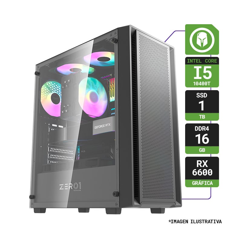 PC GAMER INTEL I5 10400T RAM 16GB DDR4 1TB SSD RX 6600