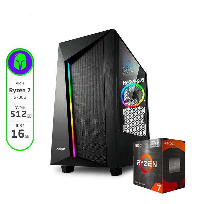 PC GAMER ARMADA COMPLETA AMD RYZEN 7 5700G + 16GB + 512GB NVME