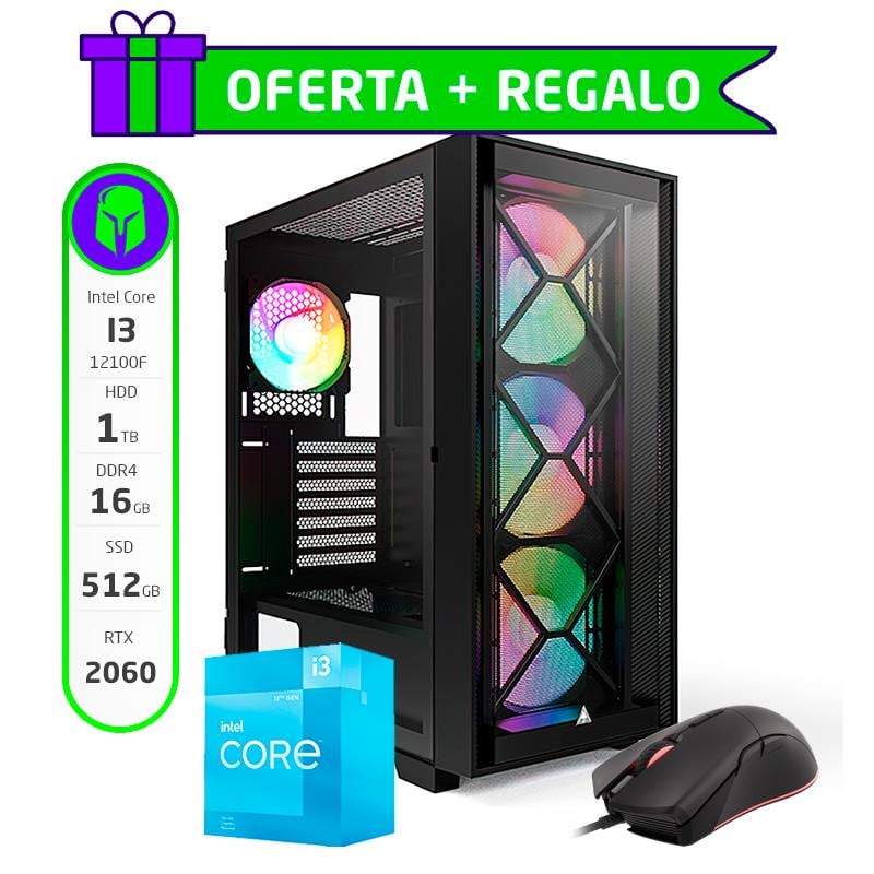 PC GAMER ARMADA COMPLETA INTEL I3 12100F 16GB SSD NVME 512GB HDD 1TB RTX 2060 + MOUSE DE REGALO