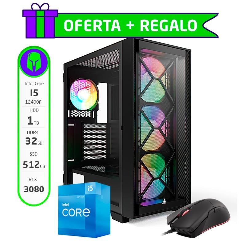 PC GAMER ARMADA COMPLETA INTEL I5 12400F 32GB SSD NVME 512GB HDD 2TB RTX 3080 + MOUSE DE REGALO