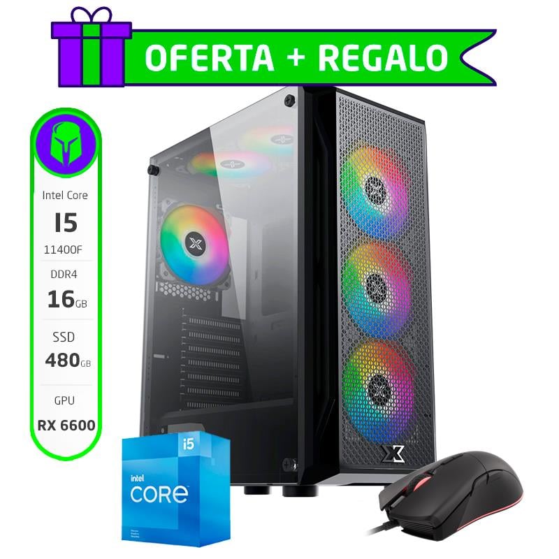 PC GAMER ARMADA COMPLETA INTEL I5 11400F 16GB SSD 480GB RX 6600 + MOUSE DE REGALO