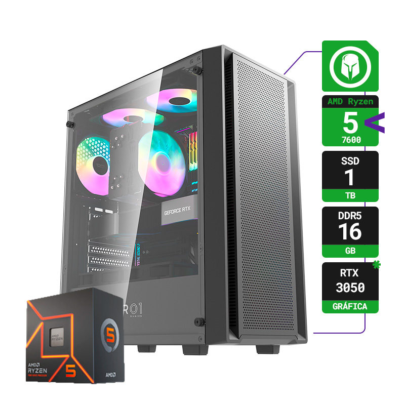 PC GAMER AMD RYZEN 5 7600 16GB 1TB SSD 3050 RTX